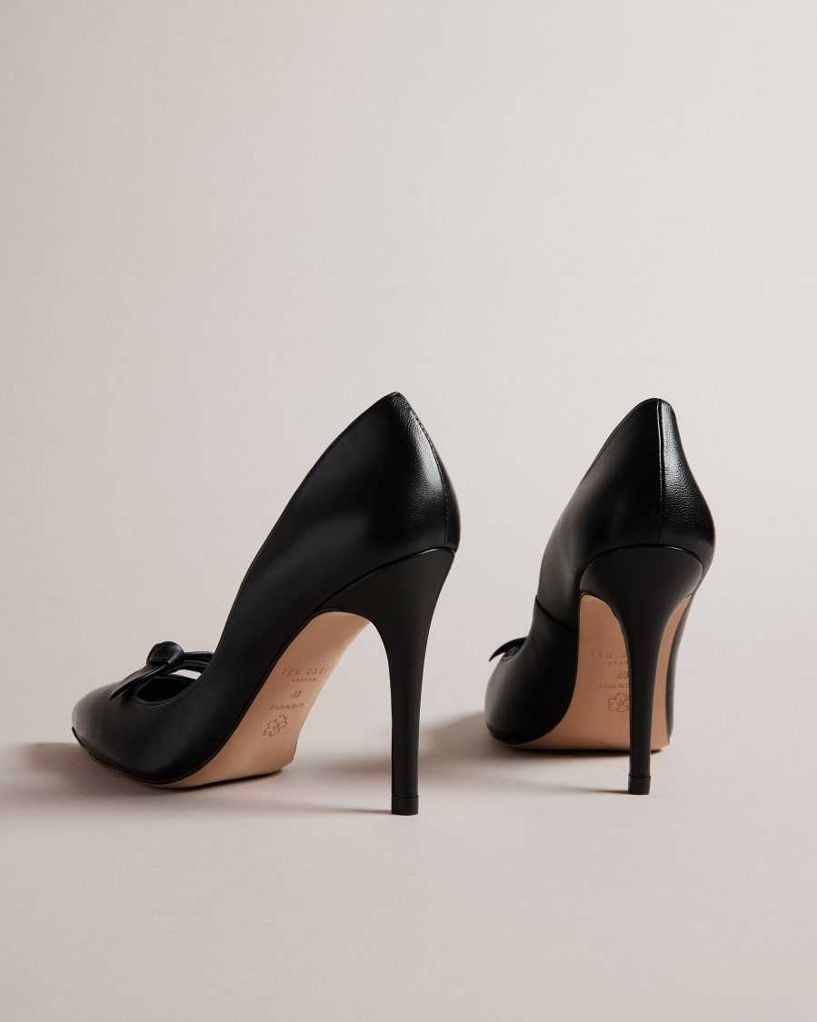 Ted Baker Teliah Leather Bow Embellished Court Heels Black | 8934712-JG