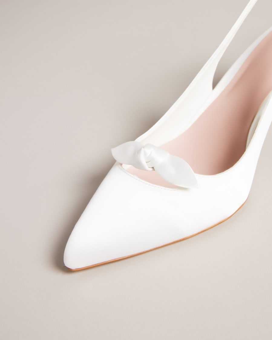 Ted Baker Tezzi Satin Bow Court Heels Ivory | 5902736-TV