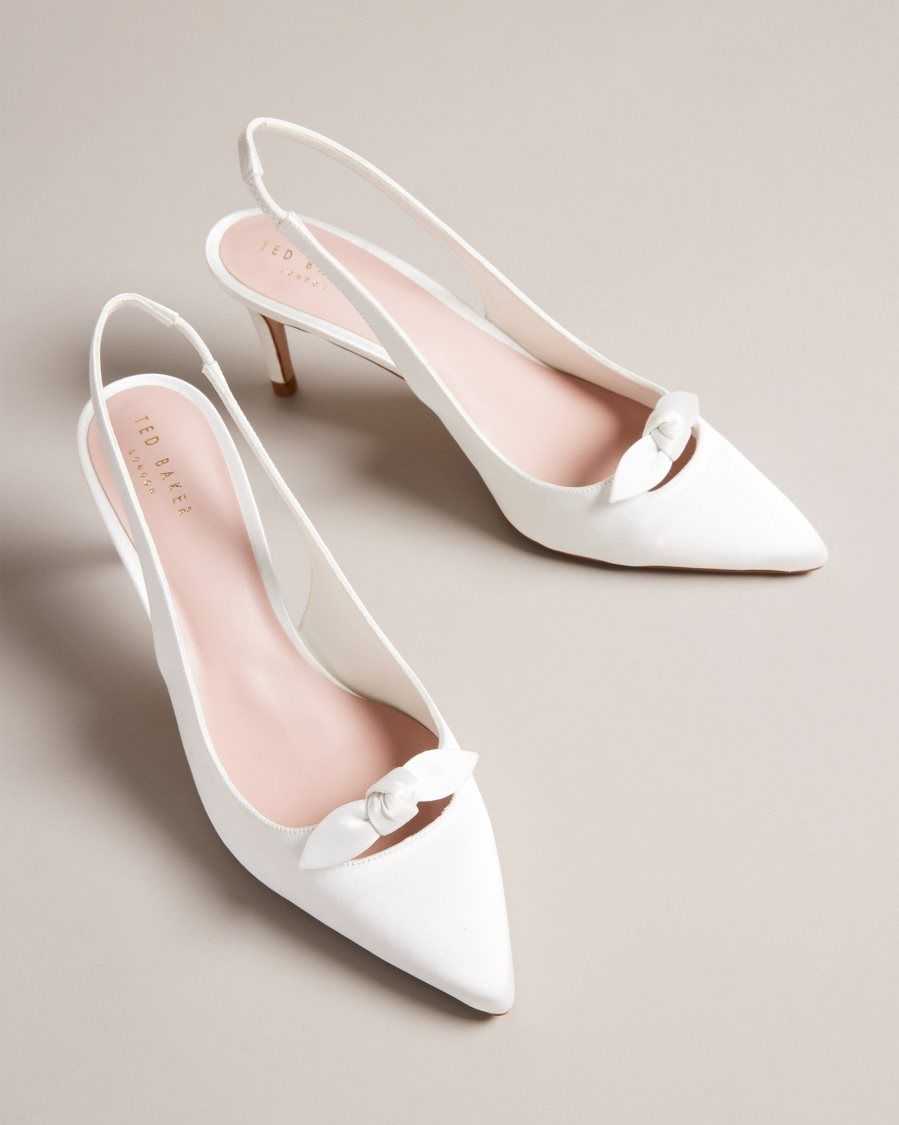 Ted Baker Tezzi Satin Bow Court Heels Ivory | 5902736-TV