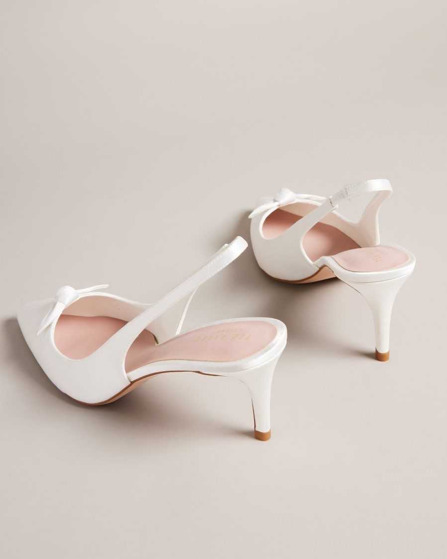 Ted Baker Tezzi Satin Bow Court Heels Ivory | 5902736-TV