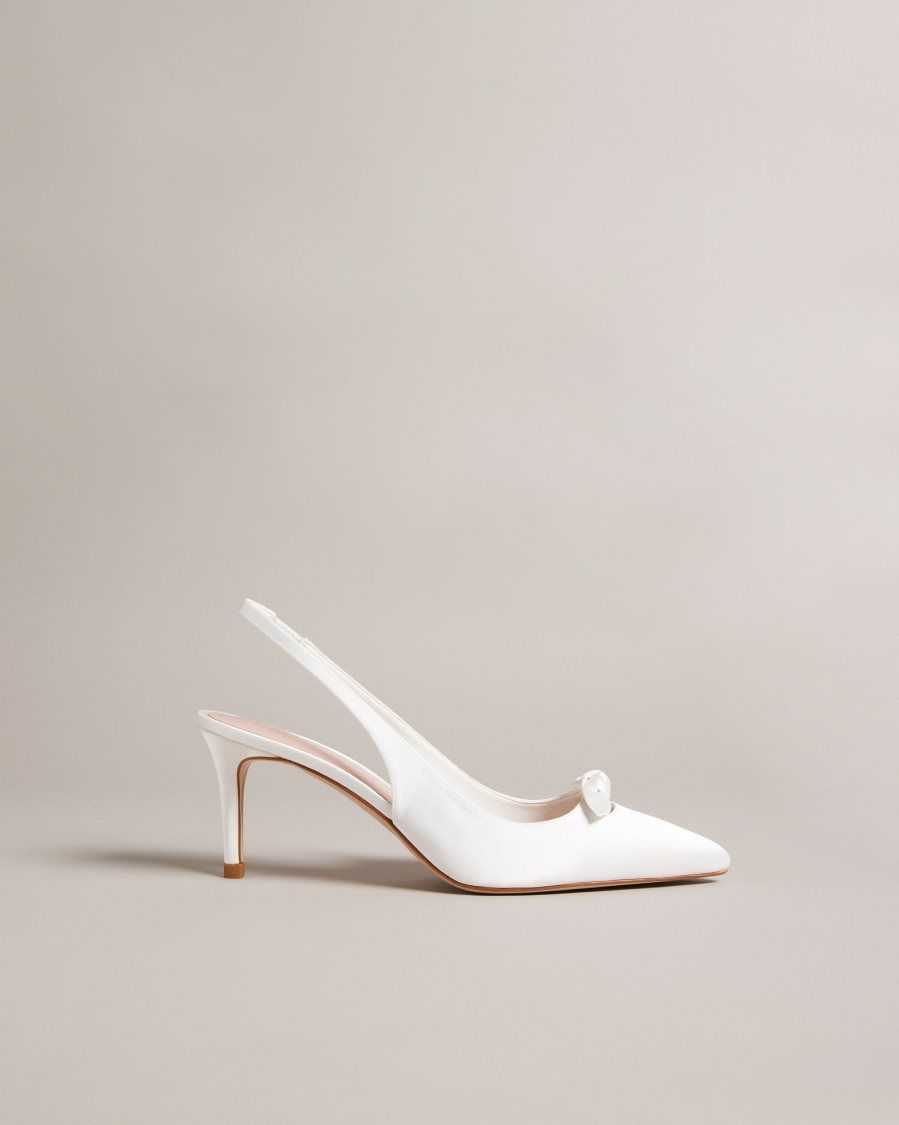 Ted Baker Tezzi Satin Bow Court Heels Ivory | 5902736-TV