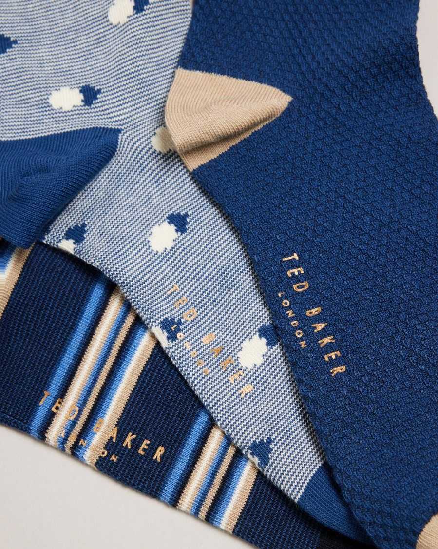 Ted Baker Thanks Three Pack Of Assorted Socks Assorted | 6013947-YR