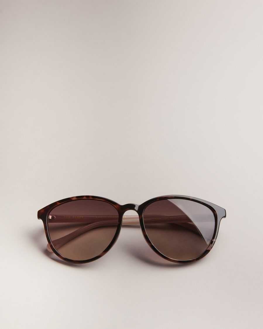 Ted Baker Tiernie Rounded Cat Eye Sunglasses Black | 8362190-CW