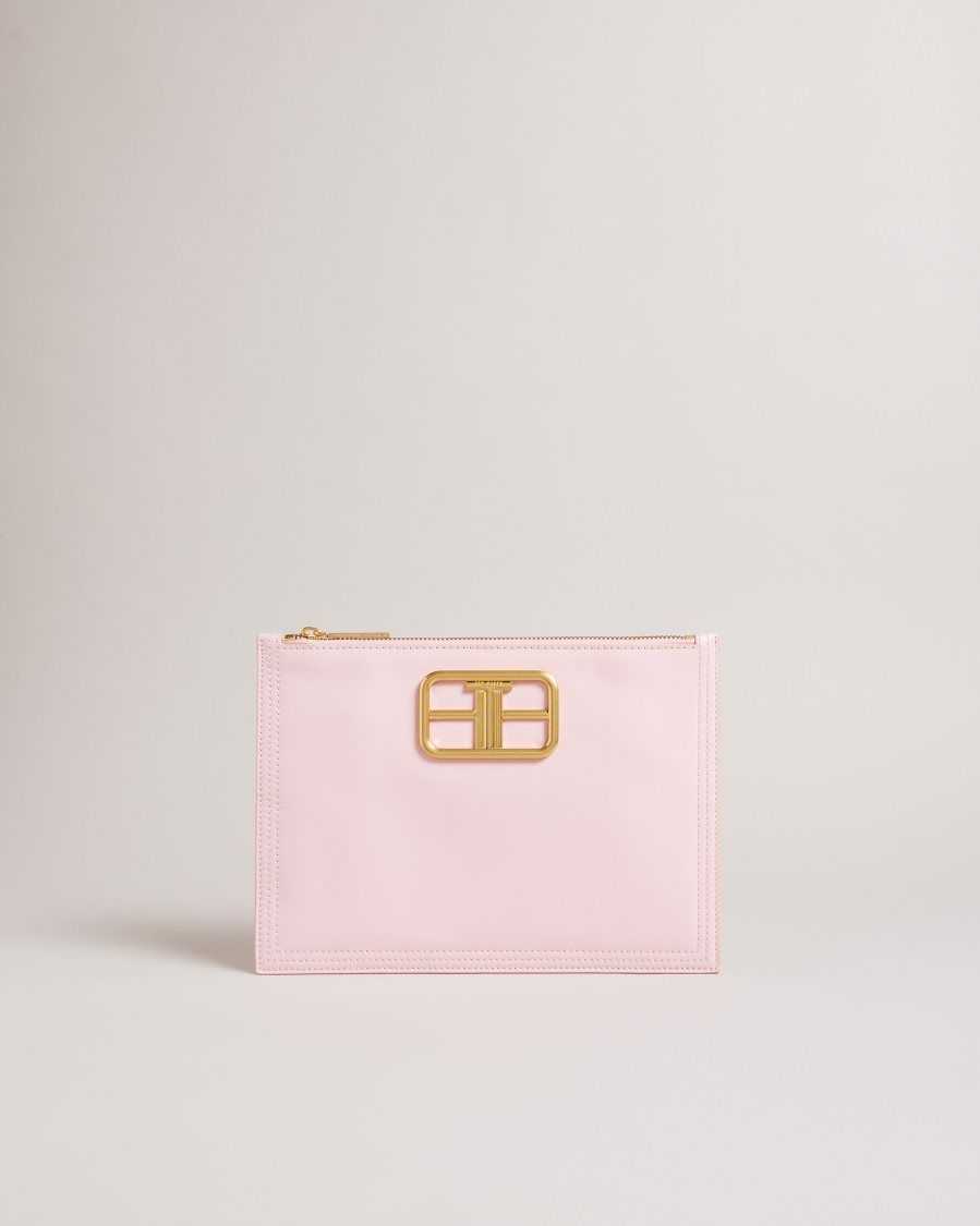 Ted Baker Tikila Statement Hardware Clutch Pale Pink | 0135672-TA