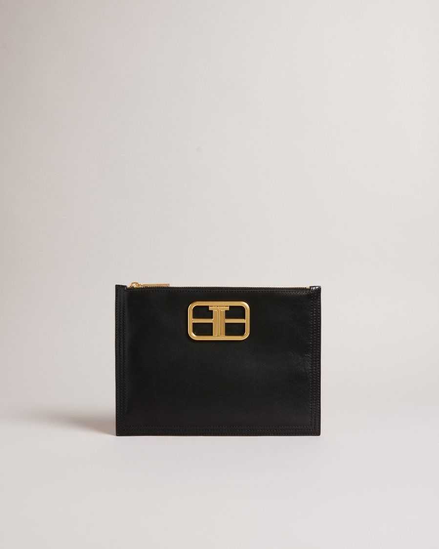 Ted Baker Tikila Statement Hardware Clutch Black | 3489615-BU