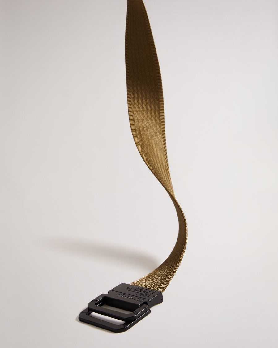 Ted Baker Timmey Woven Belt Khaki | 2078431-XM