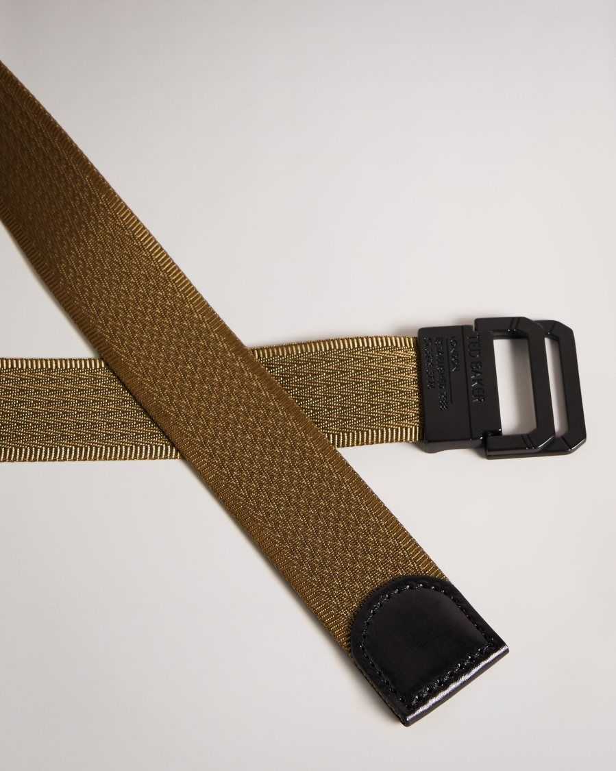 Ted Baker Timmey Woven Belt Khaki | 2078431-XM