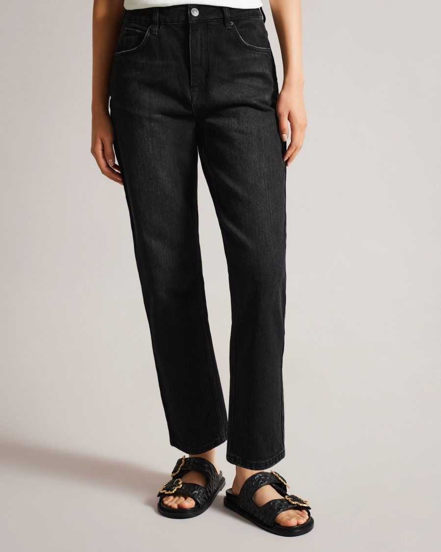 Ted Baker Tisola Straight Leg Jeans Black | 2103765-SI