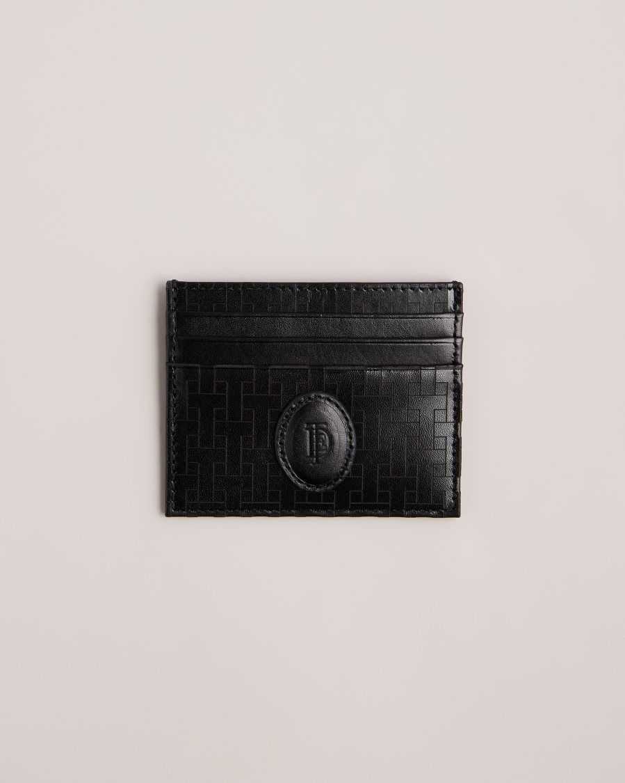 Ted Baker Tobies T Monogram Card Holder Black | 6741582-ZN