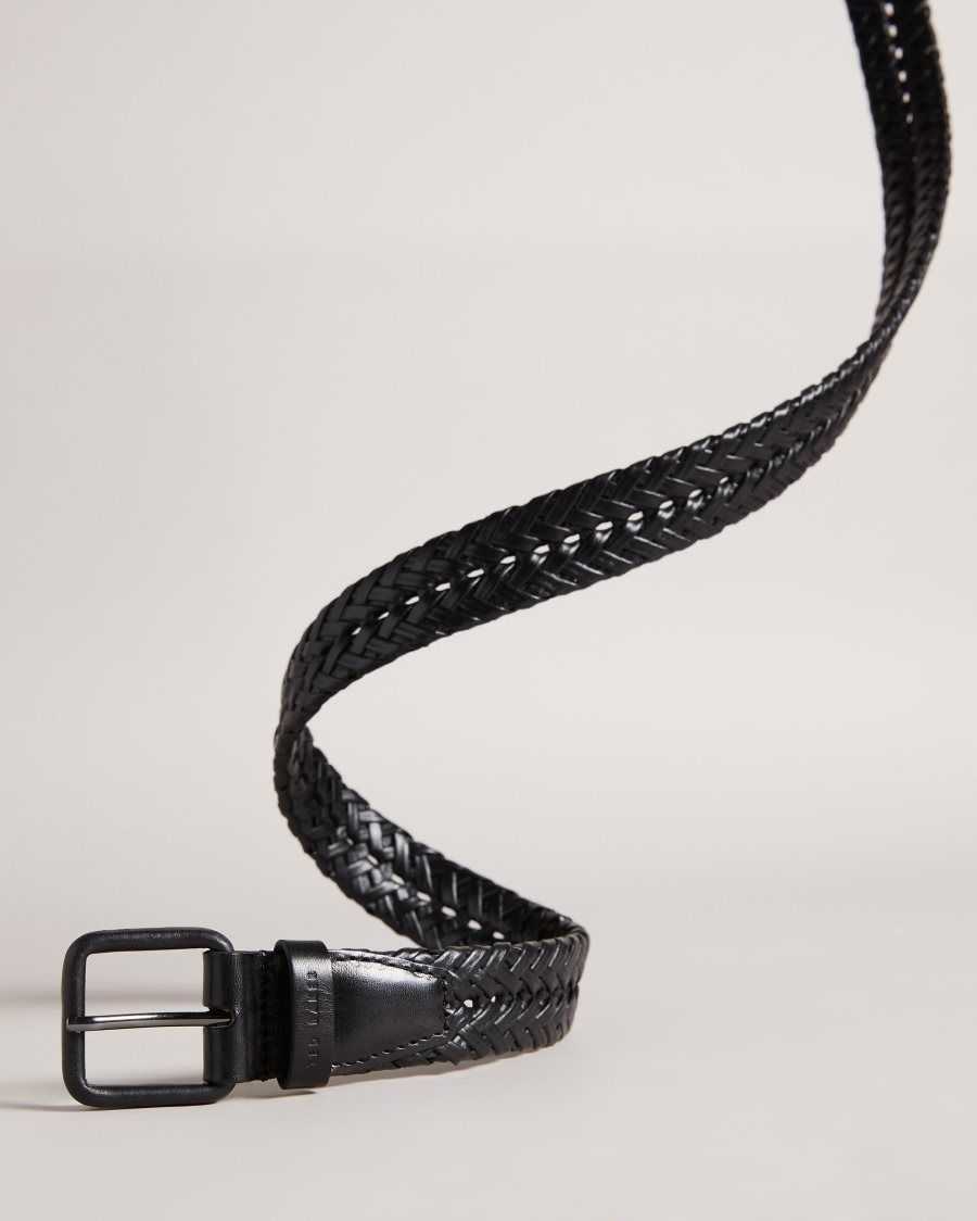 Ted Baker Triplet Woven Leather Belt Black | 1659032-ZO