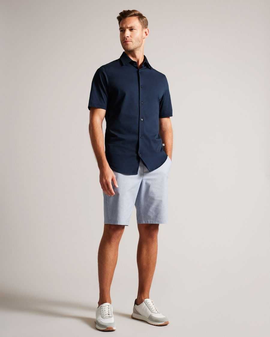 Ted Baker Tura Regular Fit Cotton Shorts Blue | 0691572-GX