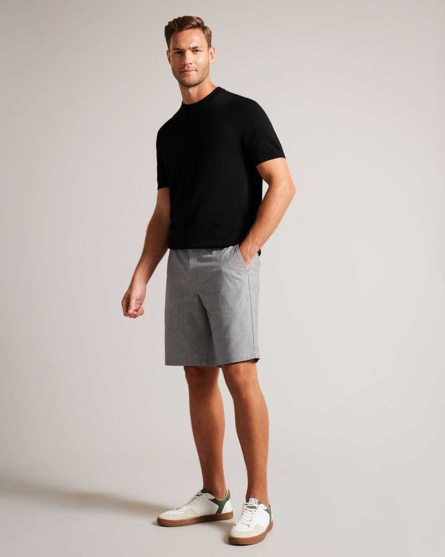 Ted Baker Tura Regular Fit Cotton Shorts Black | 4503768-HM