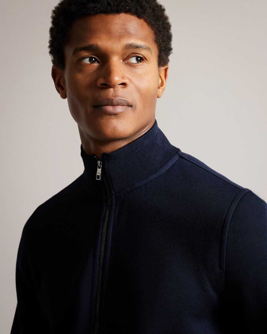 Ted Baker Tymos Long Sleeve Zip Through Jacket Navy | 1962573-OG