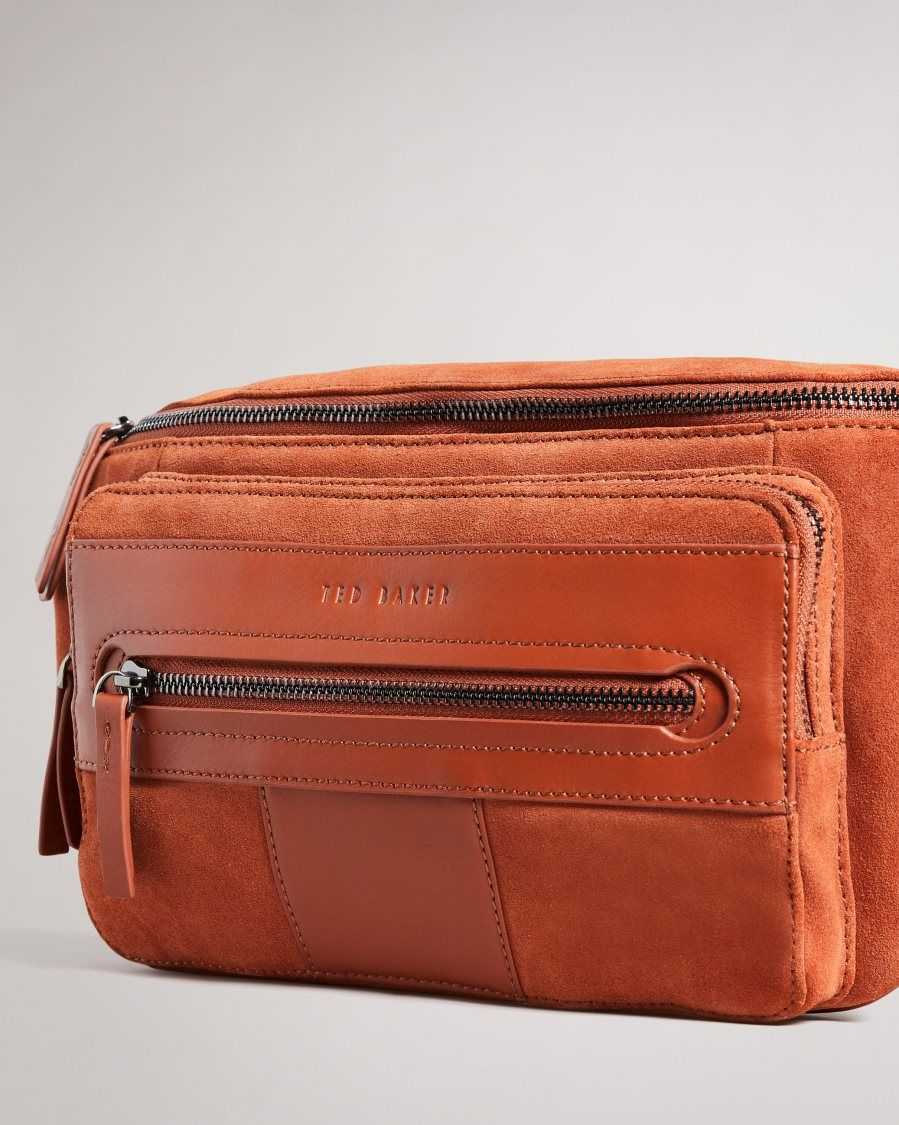 Ted Baker Tyree Suede T Bumbag Dark Orange | 5287904-WI