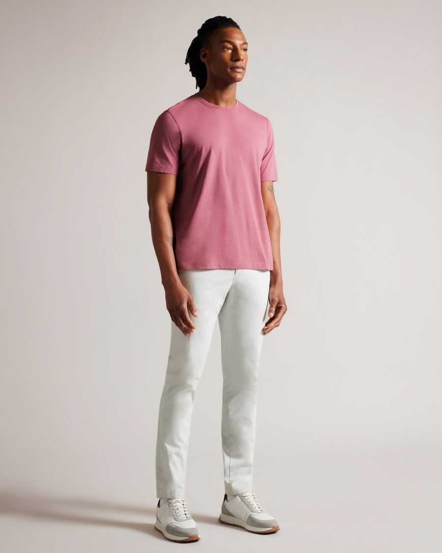 Ted Baker Tywinn Short Sleeve Regular Fit Plain T-shirt Pink | 1240598-PF