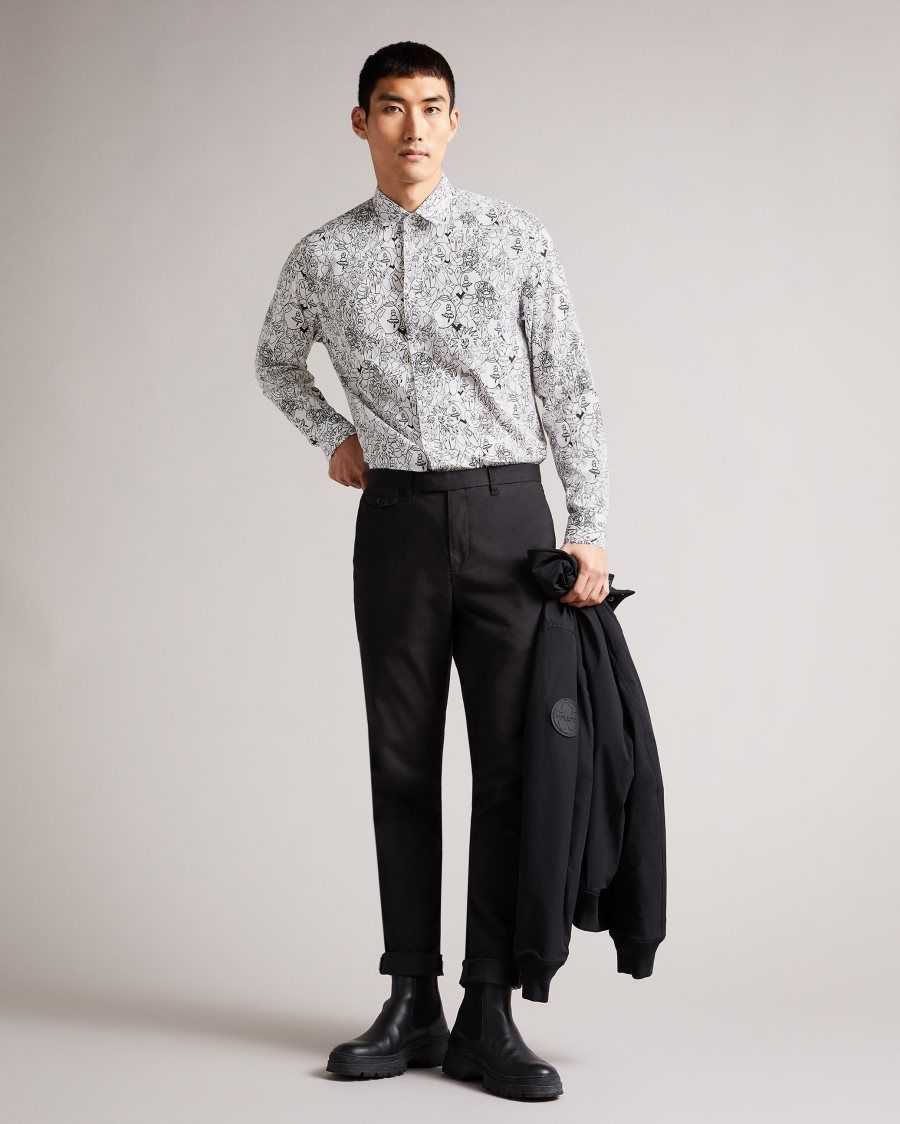 Ted Baker Upland All Over Character Print Shirt White | 2140836-TE