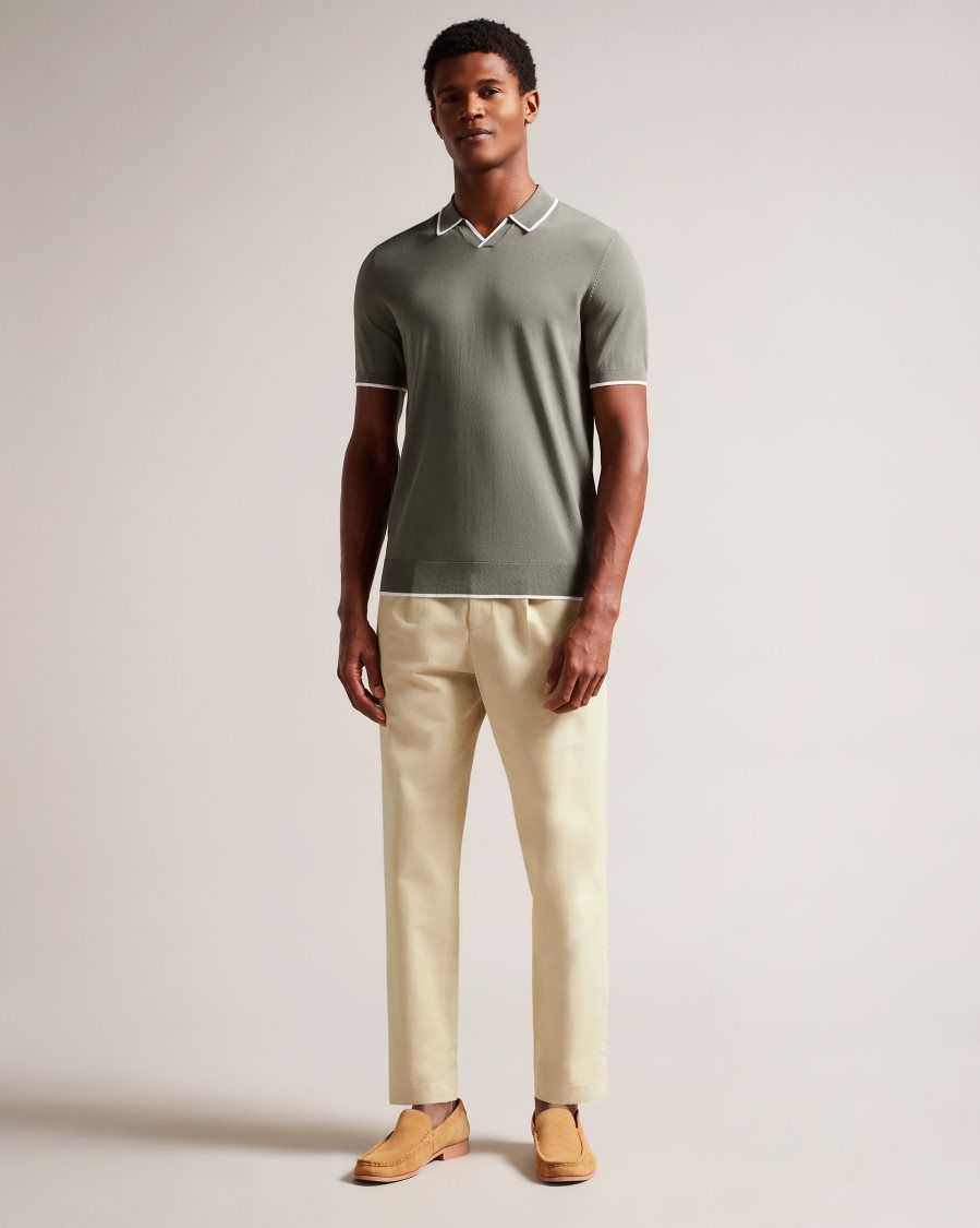 Ted Baker Vedra Tapered Leg Tailored Trousers Stone | 5279816-PS