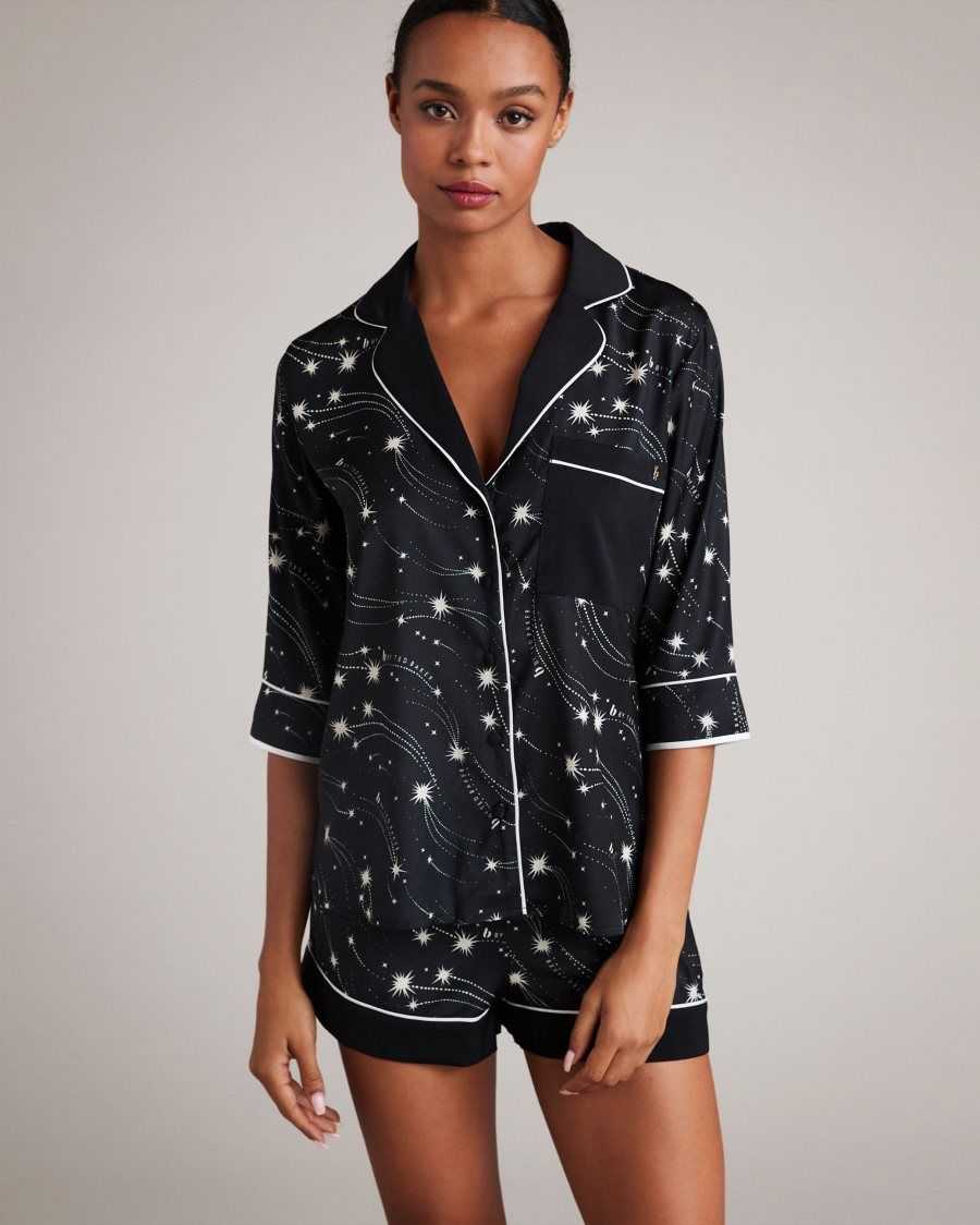 Ted Baker Vesela Star Print Pyjama Set Black | 3172409-ES