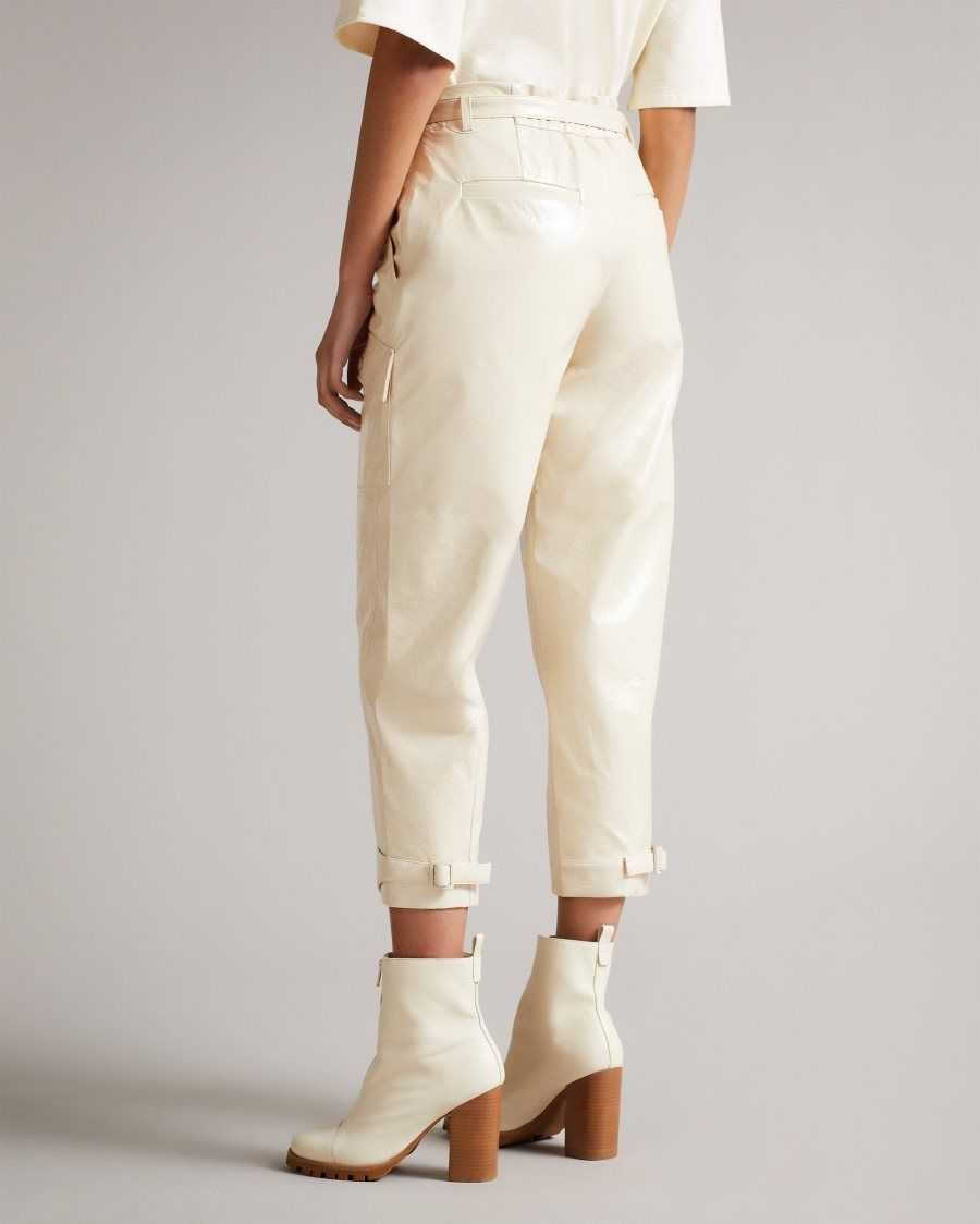 Ted Baker Vinala Utility Vinyl Trousers Ivory | 7543289-QP