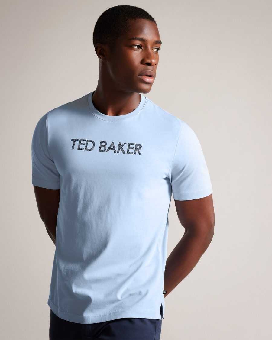 Ted Baker Vonsha Short Sleeve Printed T-Shirt Pale Blue | 7153498-CM