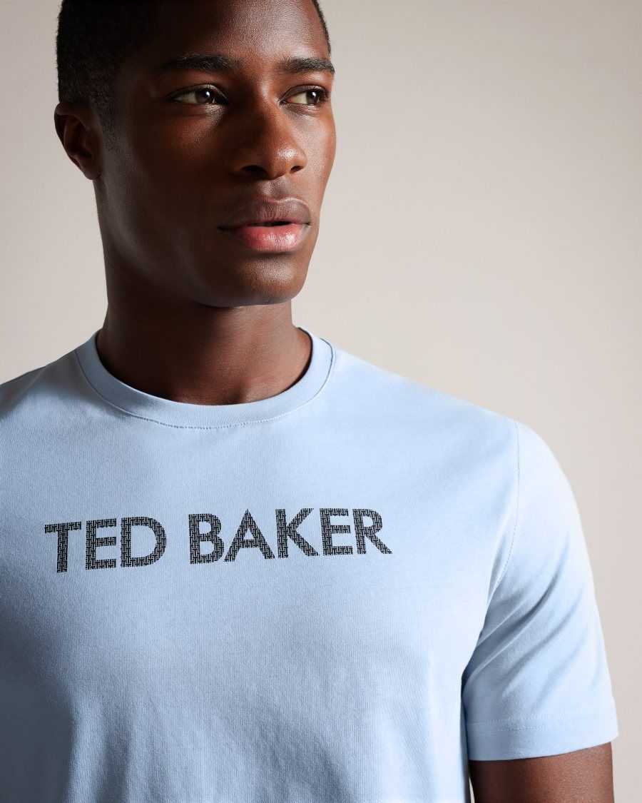 Ted Baker Vonsha Short Sleeve Printed T-Shirt Pale Blue | 7153498-CM