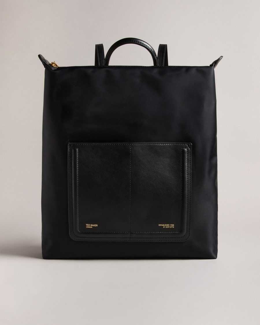 Ted Baker Voyer Nylon Slim Backpack Black | 3467819-RH