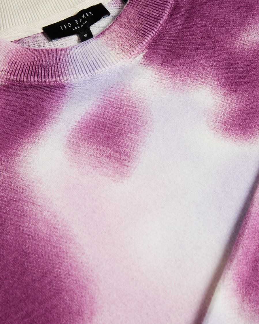 Ted Baker Wardour Spray Dyed Crew Neck Sweater Purple | 9318527-KH