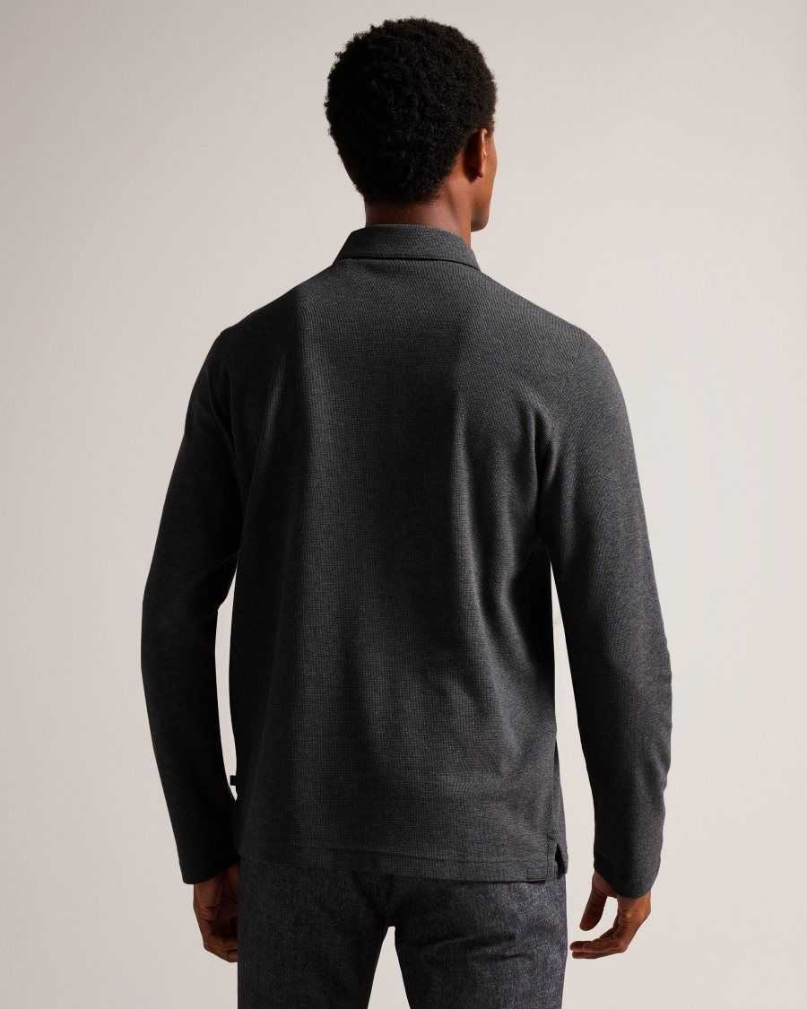 Ted Baker Wavelo Long Sleeve Regular Fit Polo Shirt Grey-Marl | 8132756-OL