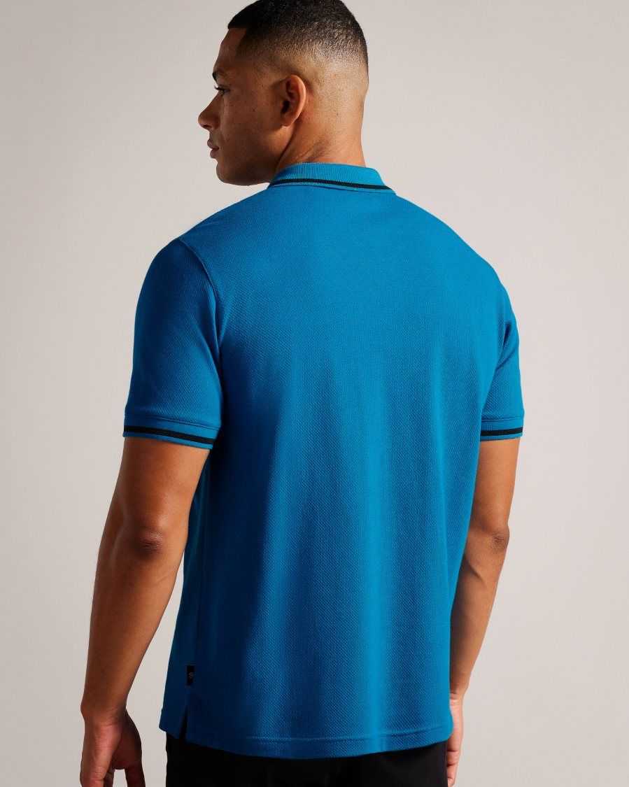 Ted Baker Wayfar Regular Fit Polo Shirt With T Pocket Blue | 2051963-DY