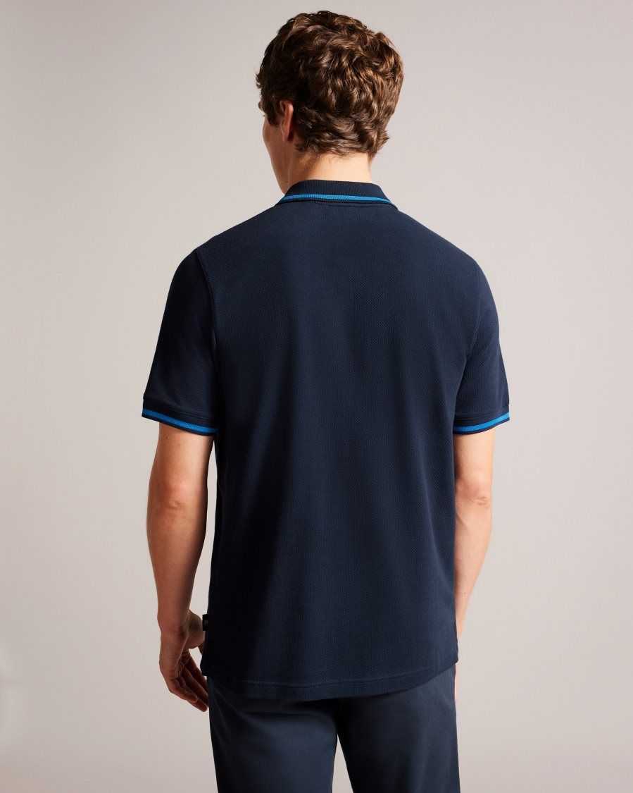 Ted Baker Wayfar Regular Fit Polo Shirt With T Pocket Navy | 3826591-EI