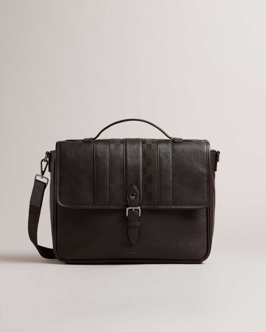 Ted Baker Wayvees House Check PU Satchel Brown-Chocolate | 4162058-FW