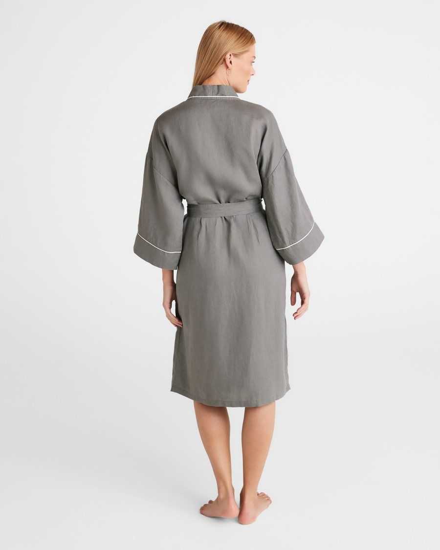 Ted Baker Yayan Longline Linen Robe Light Brown | 7984026-NH