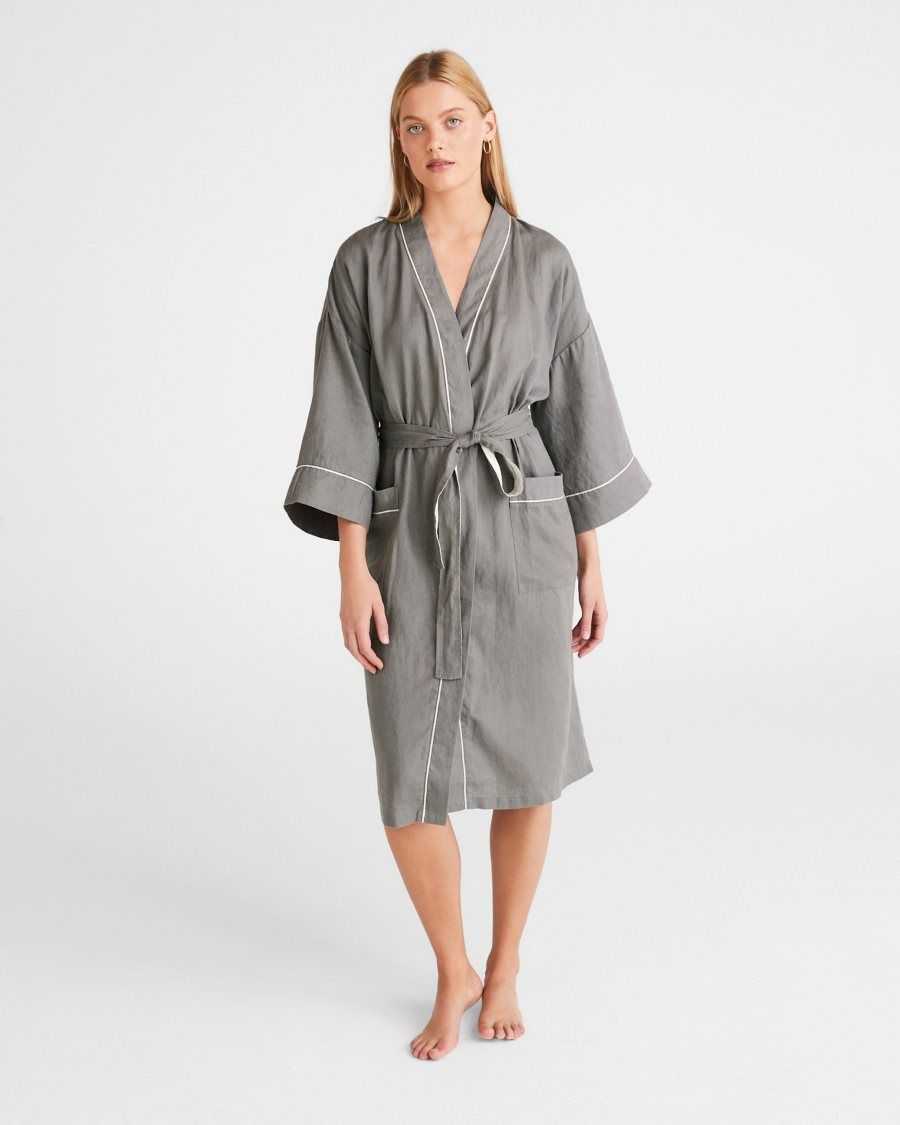 Ted Baker Yayan Longline Linen Robe Light Brown | 7984026-NH