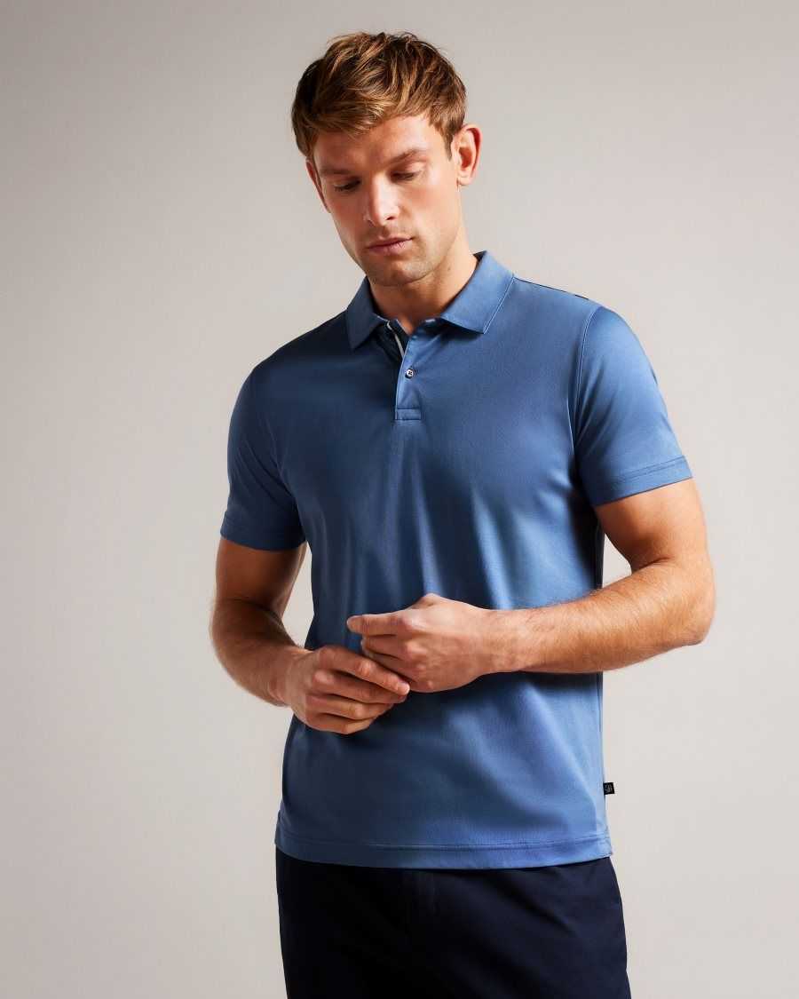 Ted Baker Zeiter Short Sleeve Slim Fit Polo Shirt Dark Blue | 5107483-EW