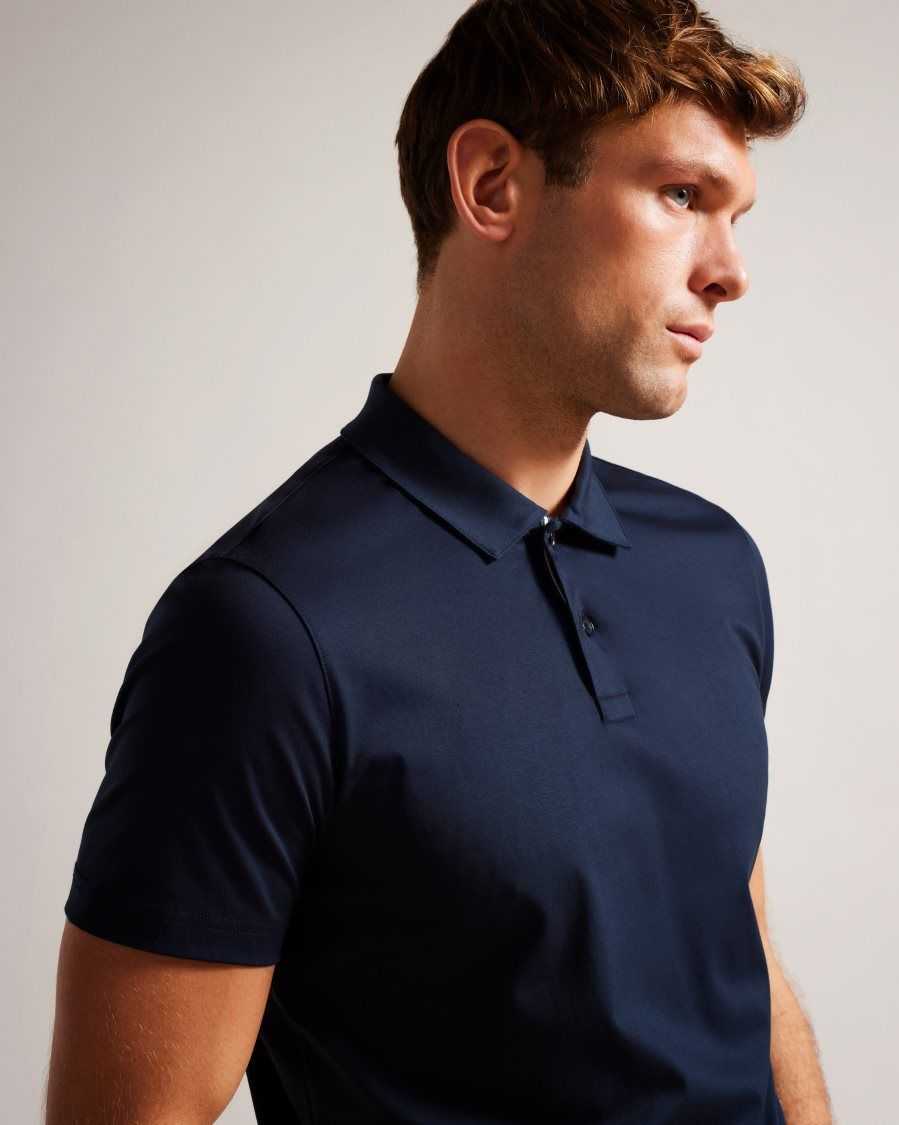 Ted Baker Zeiter Short Sleeve Slim Fit Polo Shirt Navy | 7130864-BH