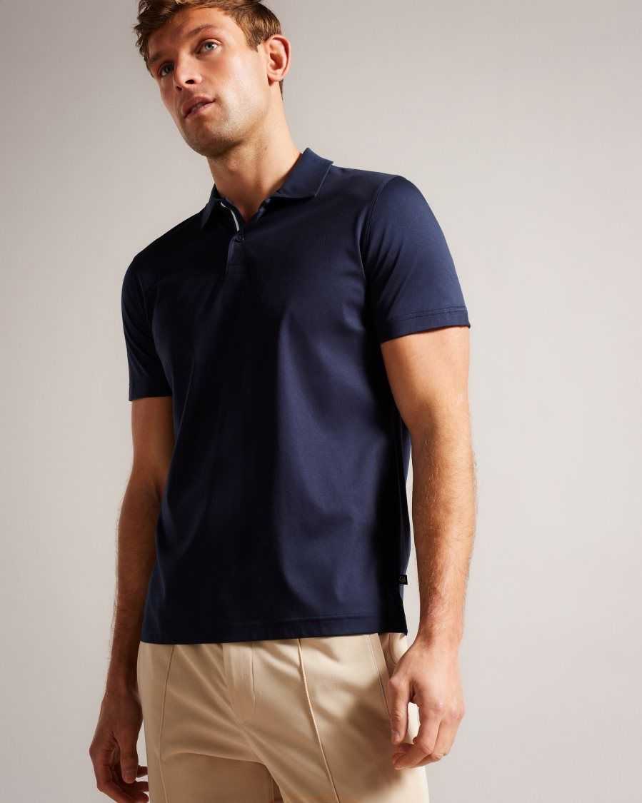 Ted Baker Zeiter Short Sleeve Slim Fit Polo Shirt Navy | 7130864-BH