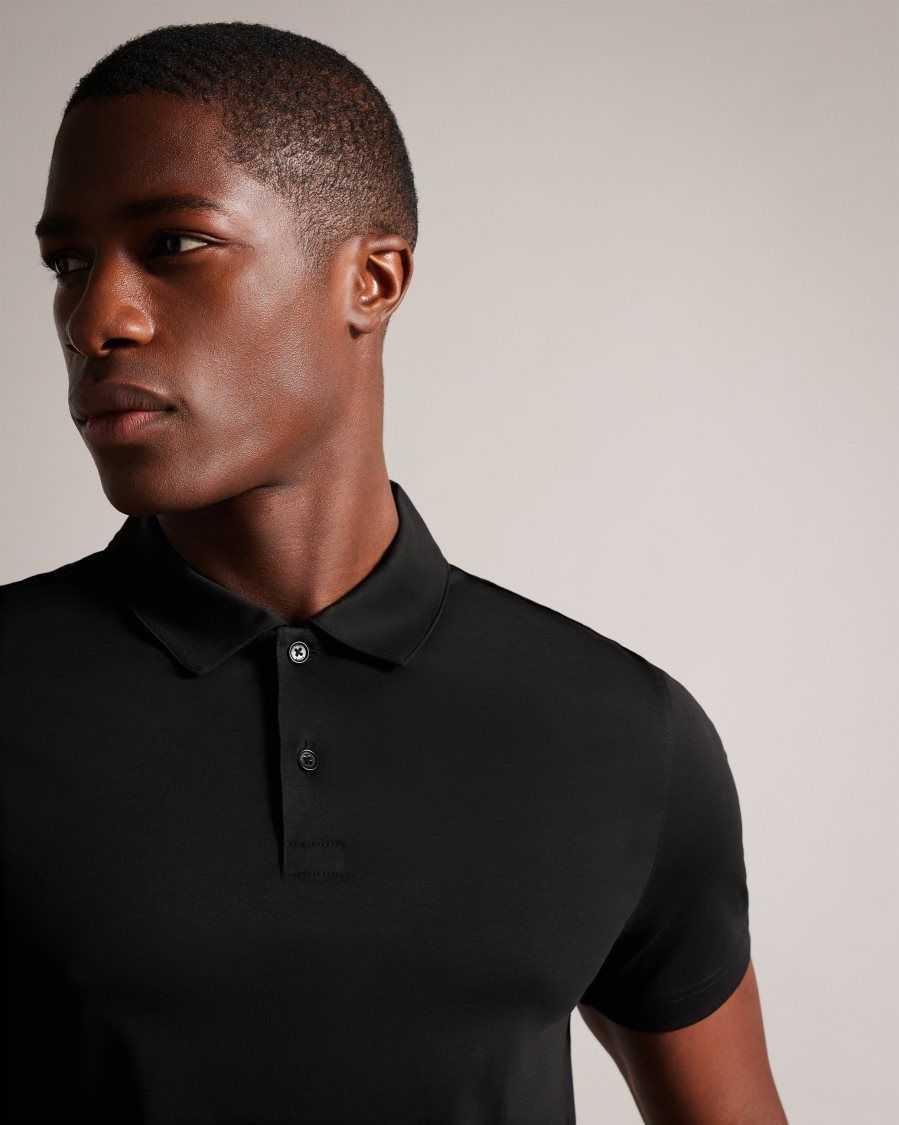 Ted Baker Zeiter Short Sleeve Slim Fit Polo Shirt Black | 7984051-EW