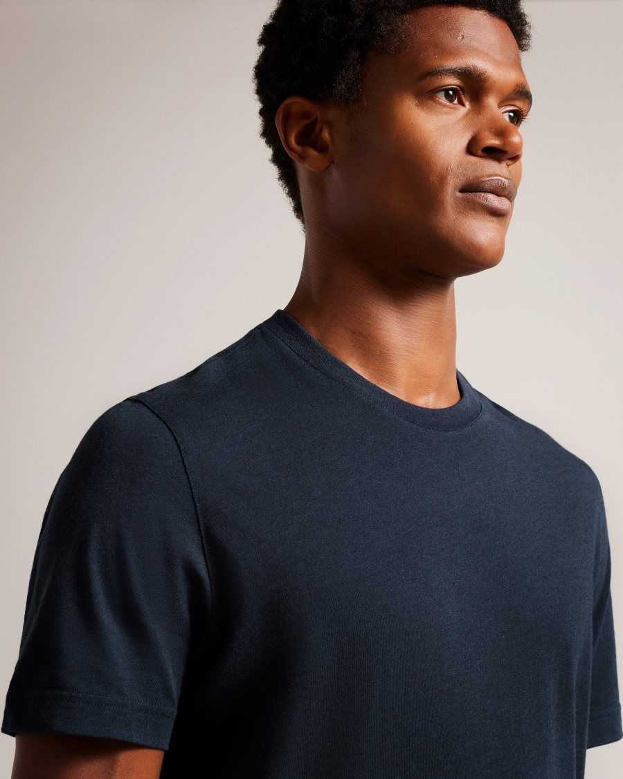 Ted Baker Zeppel Cashmere Blend T-Shirt Navy-Blue | 4510398-HC