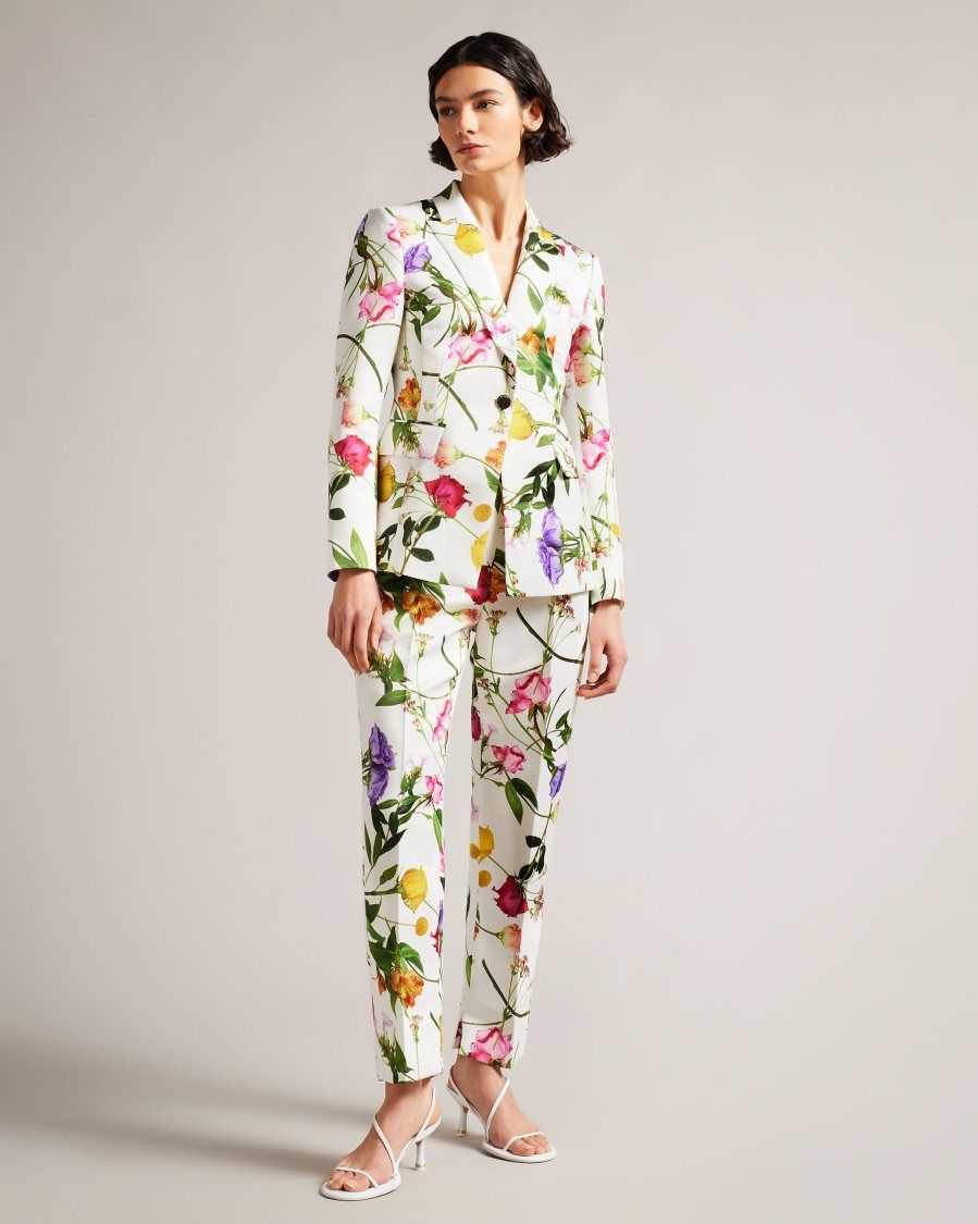 Ted Baker Ziaah Floral Slim Fit Suit Jacket White | 2580136-PI