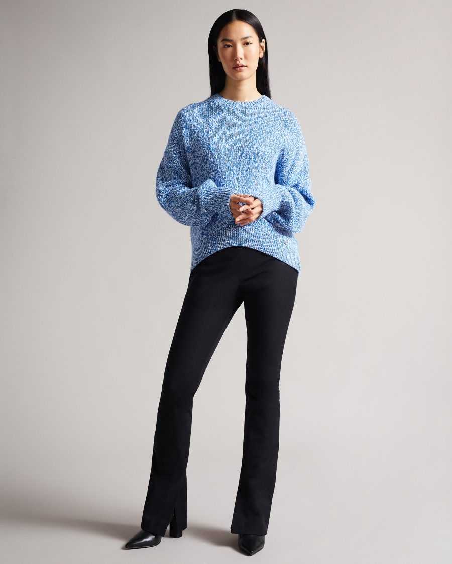 Ted Baker Zzurii Twisted Yarn Curved Hem Sweater Bright Blue | 2379841-UD