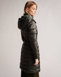 Ted Baker Aliciee Long Padded Showerproof Coat Dark Green | 7938164-WB