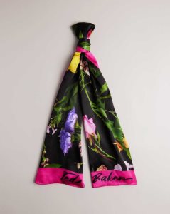 Ted Baker Amiie Floral Silk Scarf Black | 7194085-TP