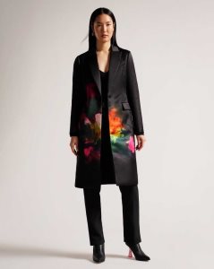 Ted Baker Anastay Single Breasted Midi Length Coat Black | 0294385-XE