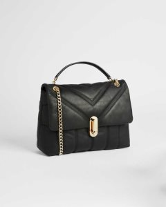 Ted Baker Ayahlin Puffer Quilted Leather Crossbody Bag Black | 1679834-WA