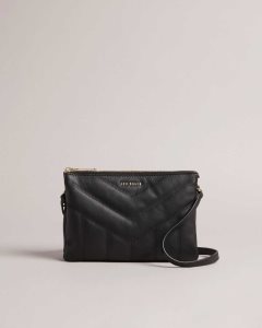 Ted Baker Ayasini Quilted Puffer Crossbody Bag Black | 9176528-ZG