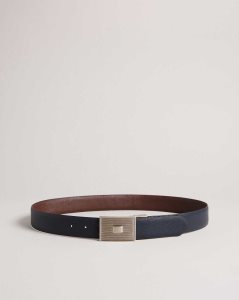 Ted Baker Aydon Textured Buckle Belt Navy | 3796240-PV