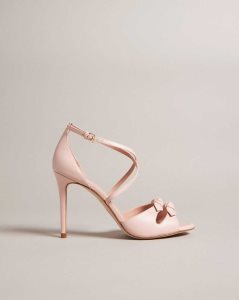 Ted Baker Bicci Leather Bow Heeled Sandals Dusky Pink | 9643581-JE