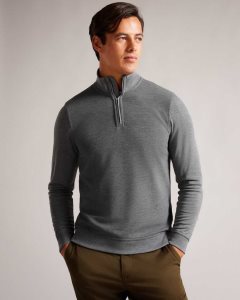 Ted Baker Bits Funnel Neck Pullover Grey-Marl | 3175924-JD