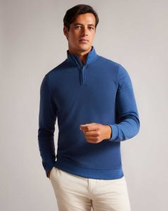 Ted Baker Bits Funnel Neck Pullover Medium Blue | 2134759-LR