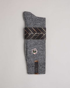 Ted Baker Boelow Flower Embroidery Socks Grey | 1439052-NF